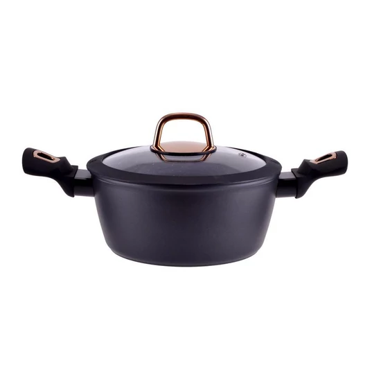 Golden line tapadásmentes alumínium lábas üvegfedővel 20 cm, 3, 2 l, indukciós