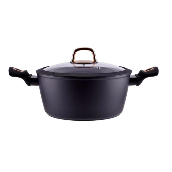 Golden line tapadásmentes alumínium lábas üvegfedővel 24 cm, 4 l, indukciós