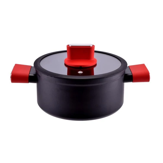 Straight line tapadásmentes alumínium lábas üvegfedővel 20 cm, 3 l, indukciós