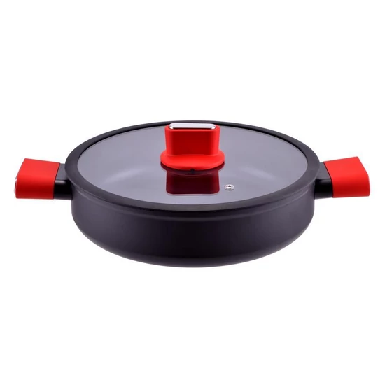 Straight line tapadásmentes alumínium szeletsütő üvegfedővel 28 cm indukciós