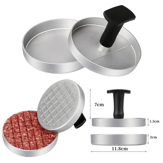 Alumínium hamburger/húspogácsa készítő/ burgonyaprés ~11, 8 cm