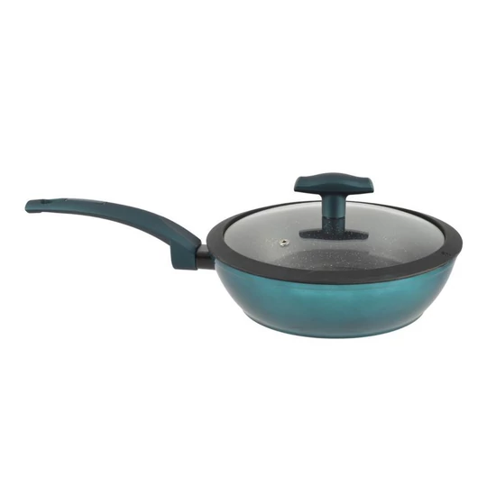 Sea line tapadásmentes alumínium wok üvegfedővel 24 cm indukciós