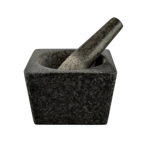 Mozsár szögletes, gránit 13*13*8, 5 cm