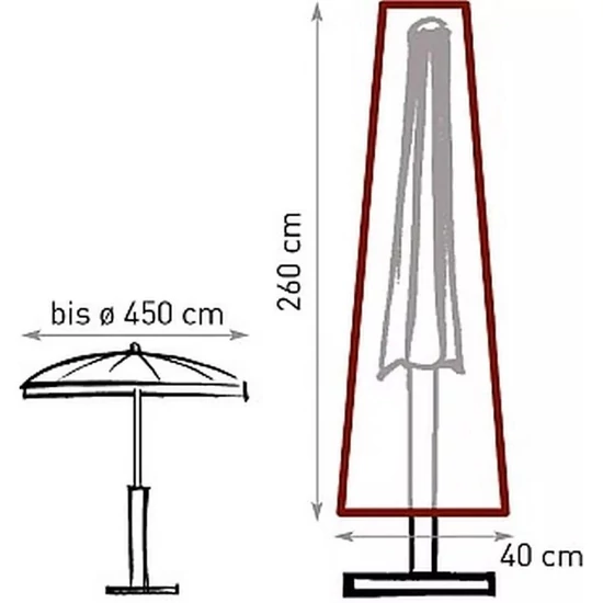 Kertinapernyő-huzat 260*40 cm (max. 450 cm átmérőre) 14317-l