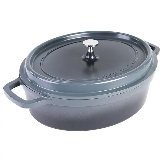 AluChef® öntött alumíniumból készült oválislábas fedővel, szürke, 7,5 L