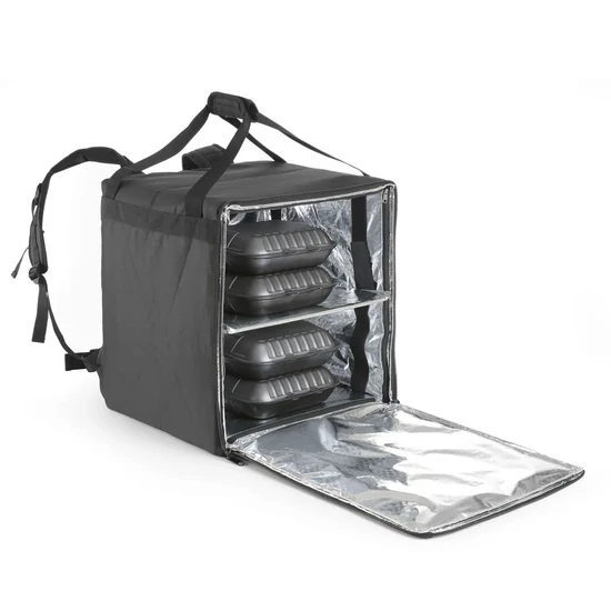 Szigetelt élelmiszer szállító hátizsák, HENDI, 75,2L, Fekete, 410x410x(H)480mm