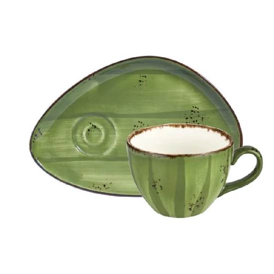 Green Harmony cappuccinós és teáscsésze alj, prezentációs 25 x 17 cm