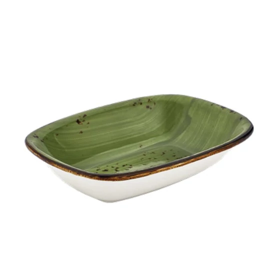 Green Harmony szögletes tál 18 x 13 cm