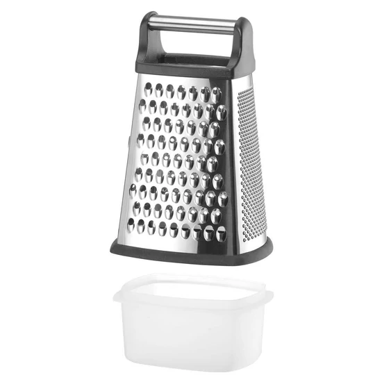 Négyoldalú reszelő, gyűjtő tartállyal