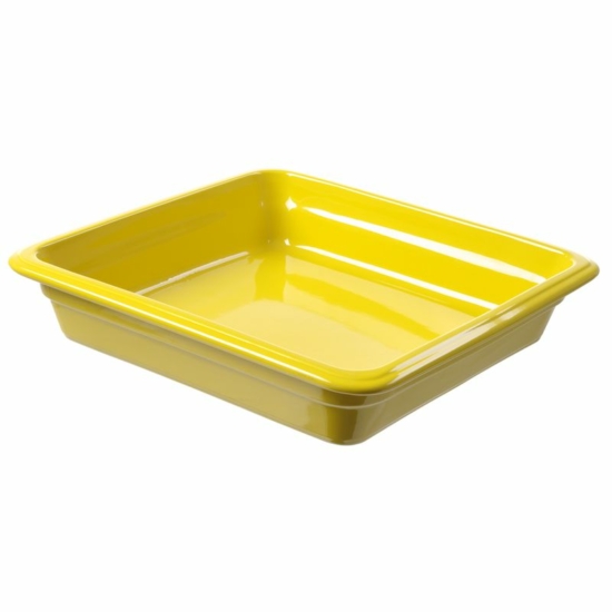Porcelán GN 2/3-os edény 65 mm mély, sárga, 5,8 L, 355 x 325 x 65 mm