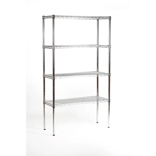 Krómozott állvány négy polccal, 1830x1220x460 mm