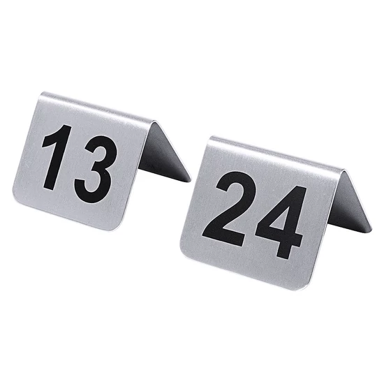 Asztalszámozó táblák 13-tól 24-ig, 12 tábla a csomagban