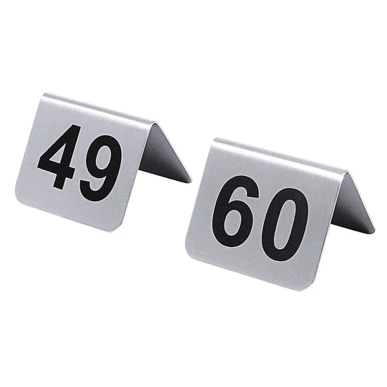 Asztalszámozó táblák 49-től 60-ig, 12 tábla a csomagban