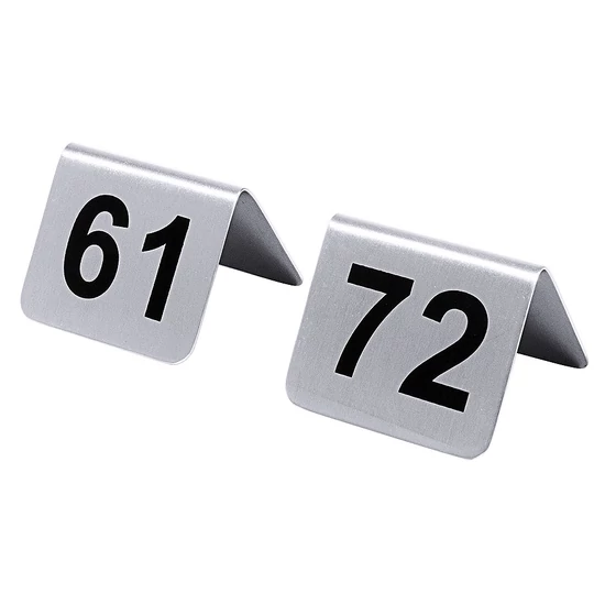 Asztalszámozó táblák 61-től 72-ig, 12 tábla a csomagban