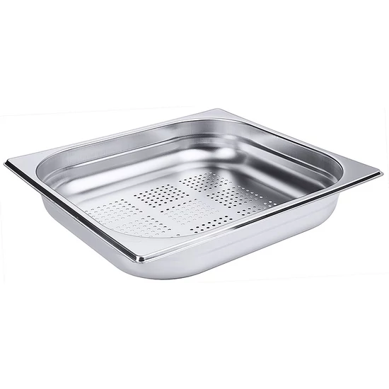 GN 2/3-es edény, perforált 65 mm mély, 5,8 L, 355 x 325 x 65 mm