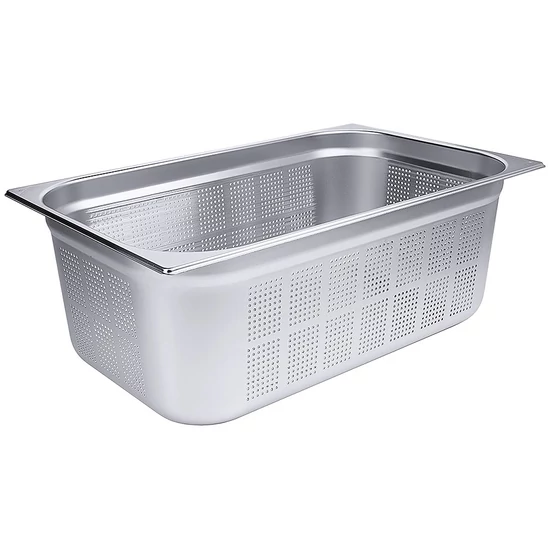 GN 1/1-es edény, körbe perforált 200 mm mély, 27,8 L, 530 x 325 x 200 mm