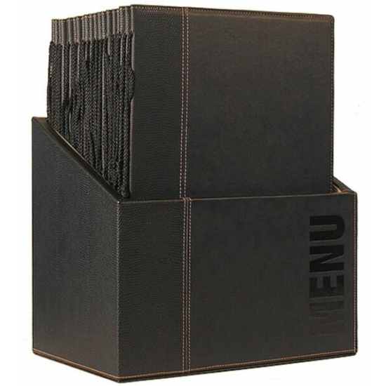Étlaptartó doboz 20 db A4-es fekete étlappal * komplett *