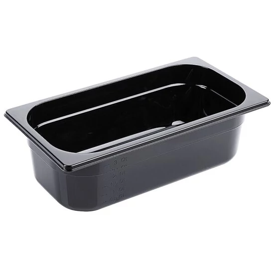 Fekete polikarbonát GN 1/3-os edény 100 mm mély, 3,5 L