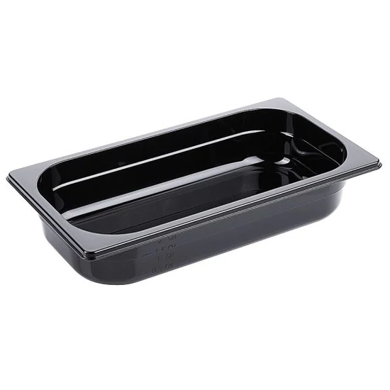 Fekete polikarbonát GN 1/3-os edény 65 mm mély, 2,4 L