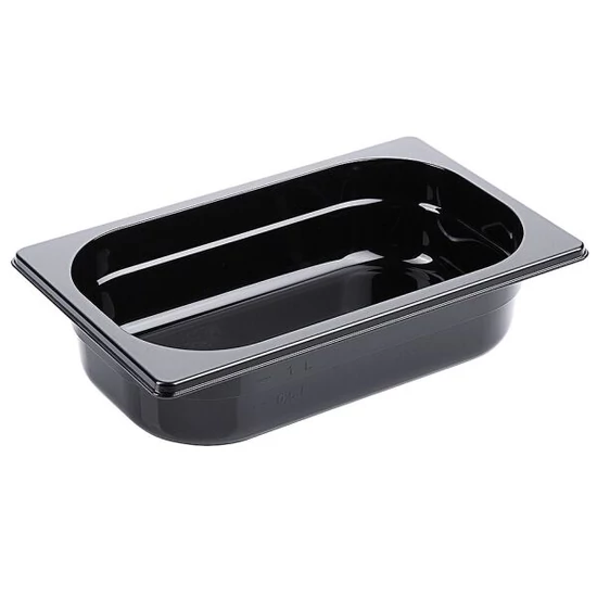 Fekete polikarbonát GN 1/4-es edény 65 mm mély, 1,7 L