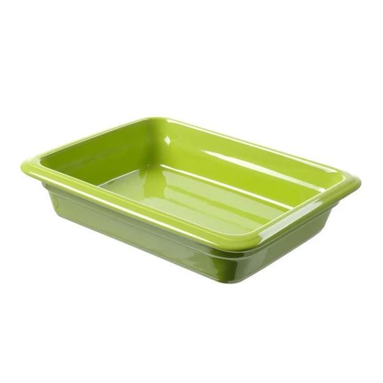 Porcelán GN 1/2-es edény 65 mm mély, zöld, 4 L, 325 x 265 x 65 mm