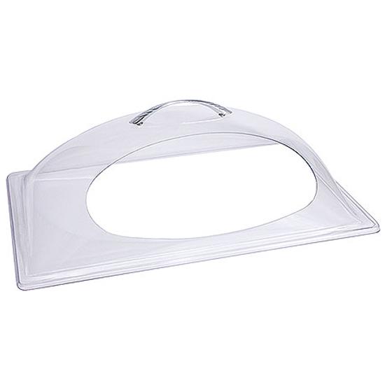GN 1/1-es víztiszta fedő, 530 x 325 x 160 mm, benyúló nyílással