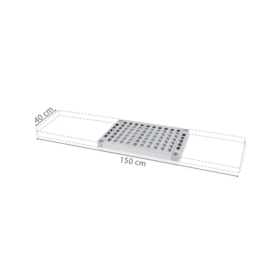 Polclap Aluplast állványhoz, 40 cm-es mélységgel - 1500x400 mm