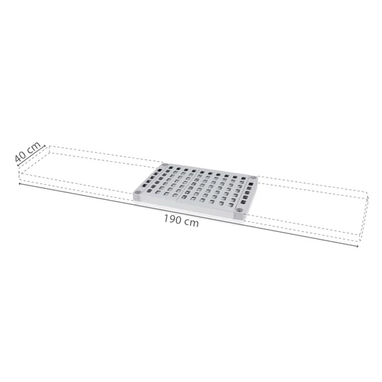 Polclap Aluplast állványhoz, 40 cm-es mélységgel - 1900x400 mm