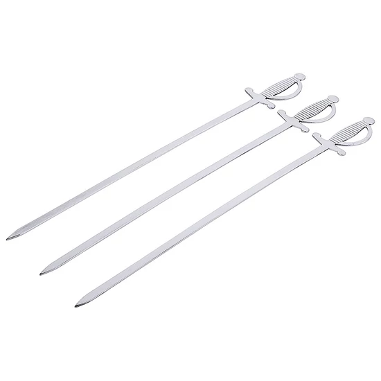 Saslikkard lapos 27 cm, 3 darabos szett