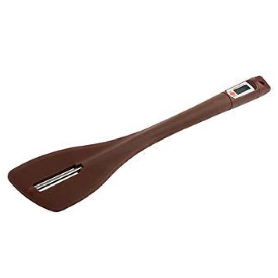 Barna szilikon keverőkanál digitális hőmérővel 32 cm