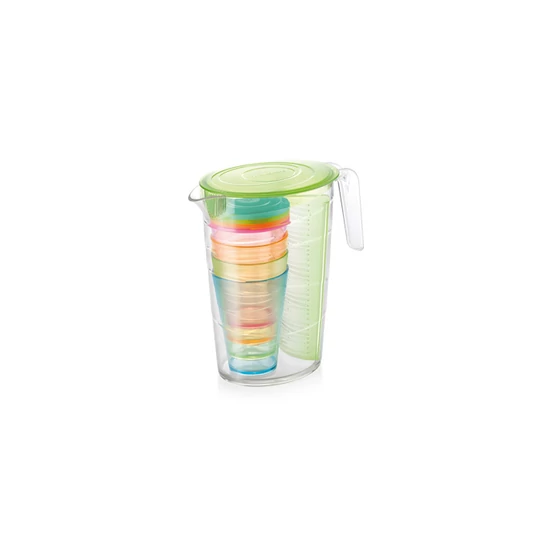 myDRINK kancsó 2.5l,4 pohár fedéll.,zöld