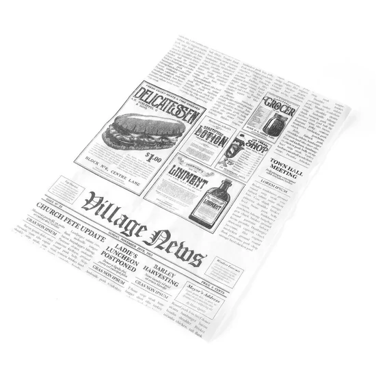 Zsírálló papír, HENDI, Újságmintás, 500 db., 250x350mm