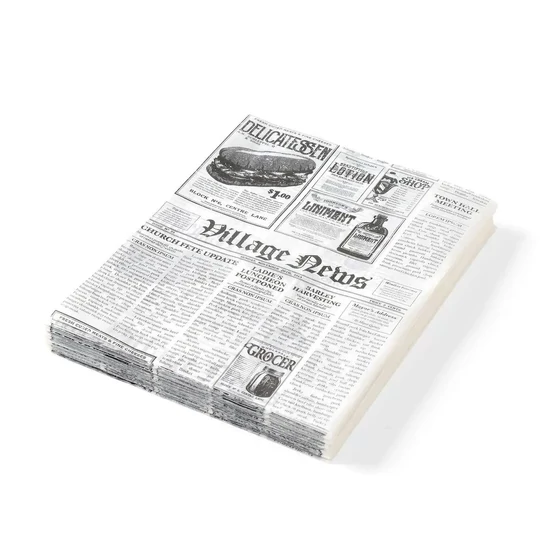 Zsírálló papír, HENDI, Újságmintás, 500 db., 200x250mm