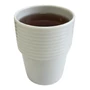 Kép 1/4 - MIRA fehér porcelán fül nélküli teásbögre – 300 ml