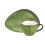 Kép 1/3 - Green Harmony cappuccinós és teáscsésze alj, prezentációs 25 x 17 cm